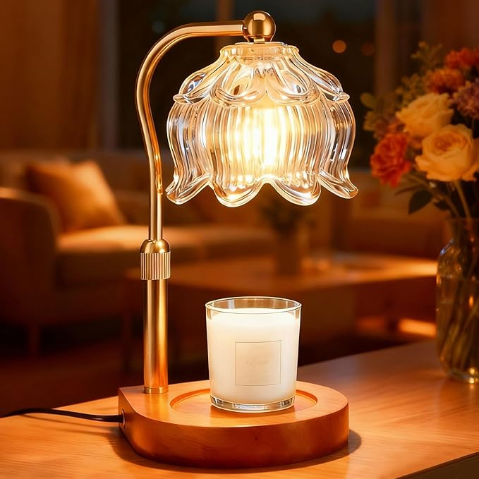 YDDQR Candle Warmer Lamp with Timer Dimmer Adjustable Height, Gift for Women Mom, House Warming New Home Cozy Decor, Wax M...