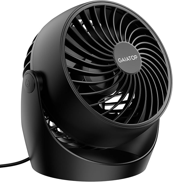 Gaiatop Desk Fan, 5-Inch Portable Electric Table Desktop Air Circulator Fans, Small but Powerful with 3 Speed 360° Adjusta...