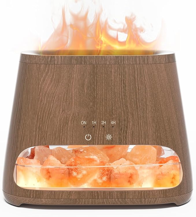 SALKING 2-in-1 Himalayan Salt Lamp Diffuser, Cool Mist Humidifier, Aromatherapy & Himalayan Salt Therapy, 100% Pure Himala...