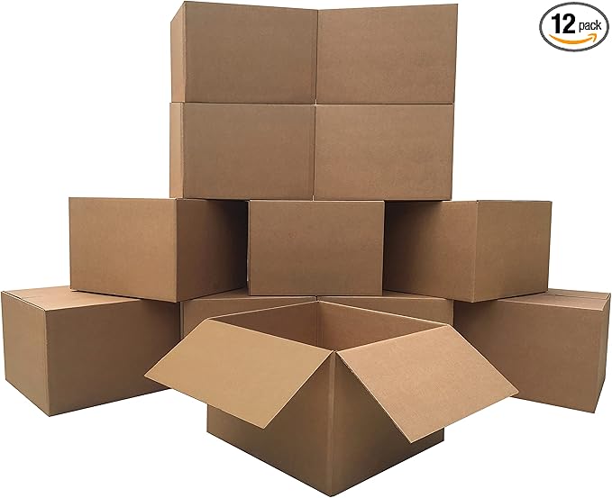 UBMOVE Large Moving Boxes 20" x 20" x 15" Pack of 12, Corrugated Cardboad Boxes For Packing, Shipping, Packing & Moving