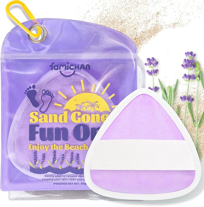 famichan Triangle Sand Remover Eraser Wipe, Beach Vacation Essentials for Women, Girls, Kids & Baby, Family Beach Must Hav...