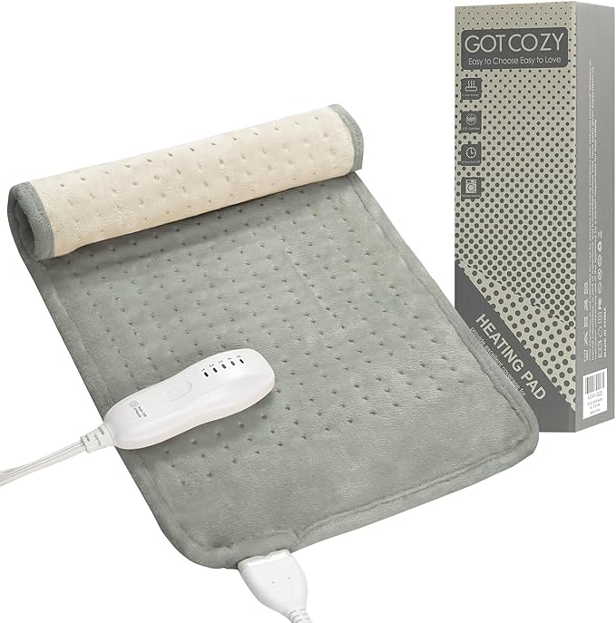 GOTCOZY Heating Pad for Back Pain Relief & Cramps,Electric Heating Pads for Neck and Shoulders with 2H-Auto Shut Off and 5...