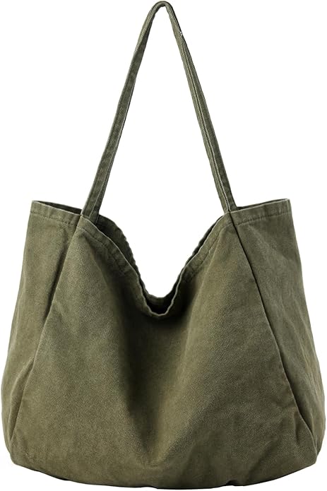 YAVCOOL Canvas Tote Bag for Women Large Hobo Shoulder Bag for Work Travel Casual Message Bag Tote Purse handbags