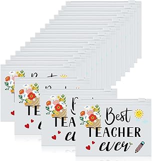 Cunno 60 Pcs Teacher Appreciation Gifts Bulk Small Waterproof Makeup Toiletry Bag Pouch Cosmetic Pencil Bag Thank You Gift...