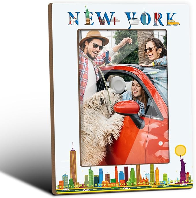 New York Photo Frame, New York Souvenirs, Tabletop Picture Frames for Wedding Birthday Vacation Honeymoon Gifts For Friend...