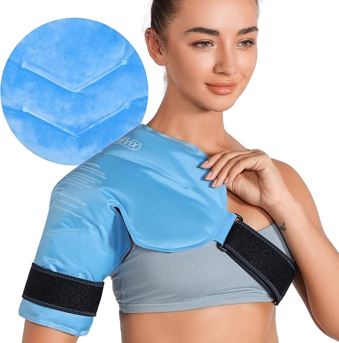 REVIX Shoulder Ice Pack for Rotator Cuff Cold Therapy, Arm Gel Ice Pack for Injuries Reusable, Flexible Cold Compression W...
