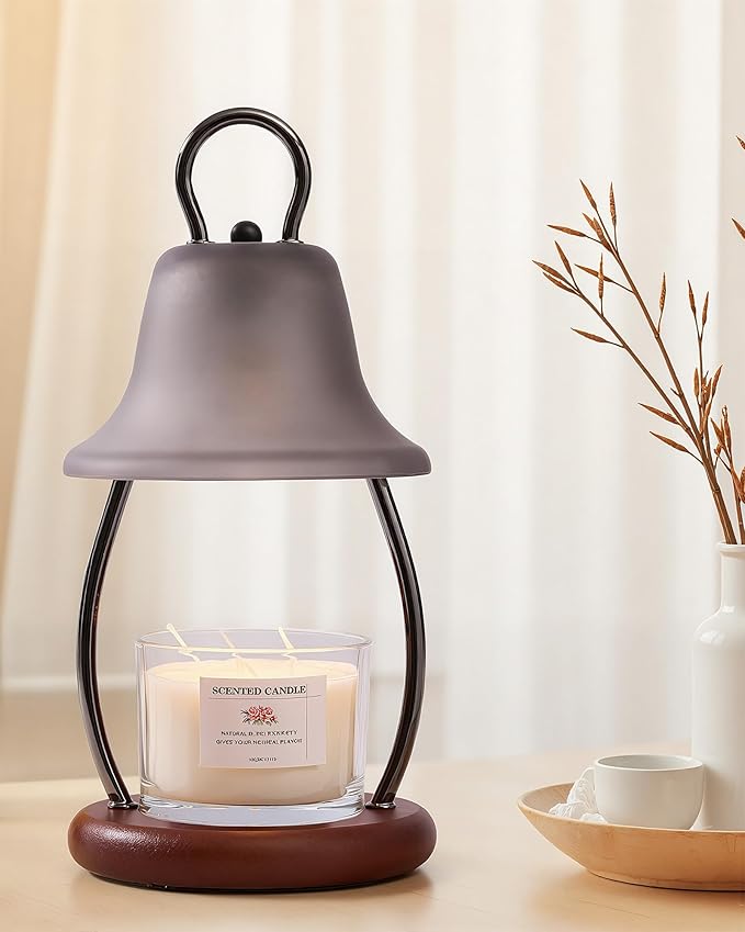HONGZZI Candle Warmer Lamp with Timer & Dimmer - Electric Candle Light Warmer for Jar Candles, Adjustable Brightness, 2 Re...