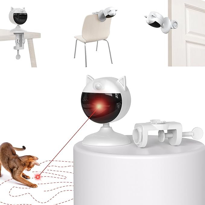 Potaroma Smart Sensor Cat Laser Toys Interactive, Motion Activated Truly Random Trjajectory, Clamp Design, Automatic Charg...
