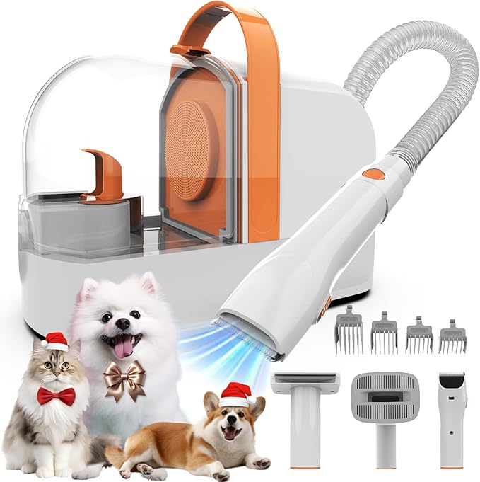 ubrobo Dog Grooming Vacuum, Dog Grooming Kit with Pet Clippers, 12,000Pa Pet Hair Vacuum for Dogs, Low Noise Home Cleaning...