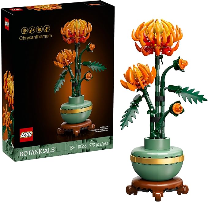 LEGO Botanicals Chrysanthemum Building Set for Adults Ages 18+ - Artificial Flower for Dinner Table Centerpieces & Decorat...
