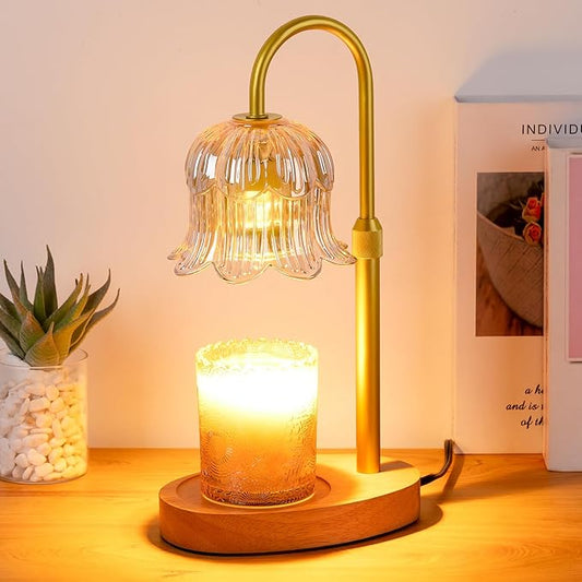CRMILL Candle Warmer Lamp Electric Timer - Candles Warming Light Height Adjustable Dimmable Warmers Flower Lamps No Flame ...
