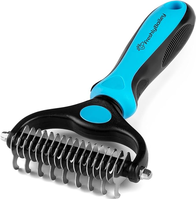 Freshly Bailey Dematting Comb for Cats and Dogs, Mat Remover and Deshedding Grooming Tool, Safe Detangler for Matted Fur, ...