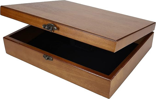 WE Games Old World Wooden Box with Brass Latch – Vintage-Style Wooden Keepsake Box for Jewelry & Trinket Storage, Walnut F...