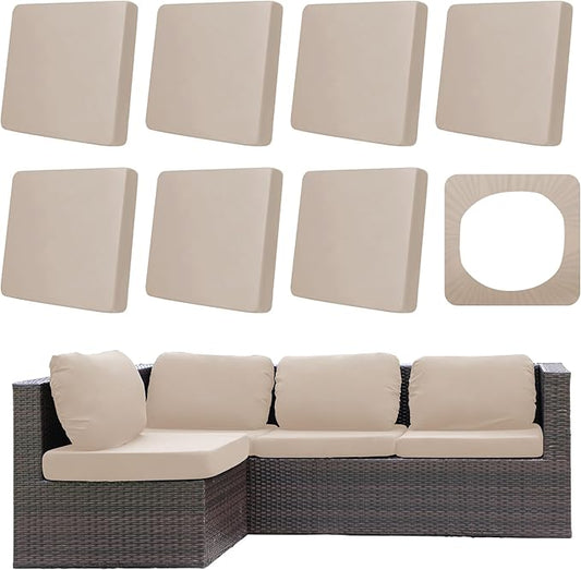DREAHOTEXTIL 8Pcs Outdoor Cushion Covers, Patio Cushion Covers,Stretch Elastic Slipcovers, Replacement Washable & Reusable...