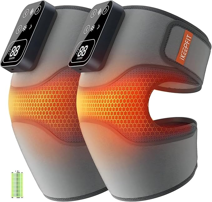IKEEPFIT Cordless Knee Massager with Heat Vibration for Pain Relief, MAXwarm 4.0[2026 Upgraded] - Electric Heated Knee Bra...