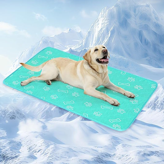 BEAUTYZOO Upgraded Dog Self Cooling Mat Ice Silk Chill Pads for Small Medium Large Dogs Q-MAX＞0.43- Summer Reusable Pet Tr...