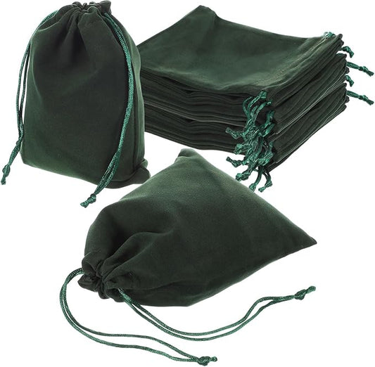 uxcell 25 Pcs Velvet Drawstring Bag, 5 x 6 Inch Jewelry Velvet Pouches Gift Bags for Wedding Party Favor Candy Jewelry Pac...