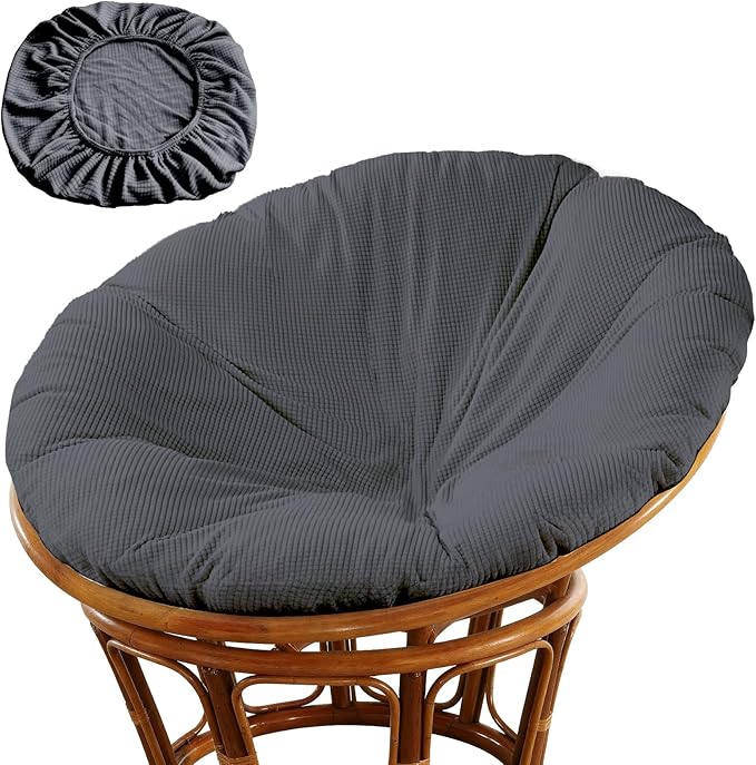 Wibeelee Papasan Chair Cushion Cover, Soft Plush Fleece Slipcover Only, Removable & Machine Washable with Adjustable Desig...