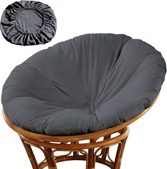 Wibeelee Papasan Chair Cushion Cover, Soft Plush Fleece Slipcover Only, Removable & Machine Washable with Adjustable Desig...
