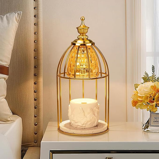 Shang Chiang TantaScent Electric Candle Warmer Lamp in Vintage Birdcage Design with Timer – Scented Jar Candle Melter for ...