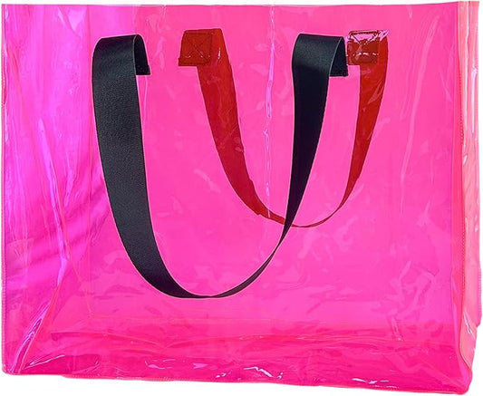 TotePrint Holographic PVC Beach Bag Waterproof - 18×13×6inch Large Clear Tote for Women Men Pool Travel Sandproof Carry All