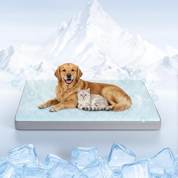 Tivray Cooling Dog Bed, 44" x 32" Orthopedic Dog Beds Large Sized, Waterproof Self-Cooling Pet Mat for Summer with Removab...