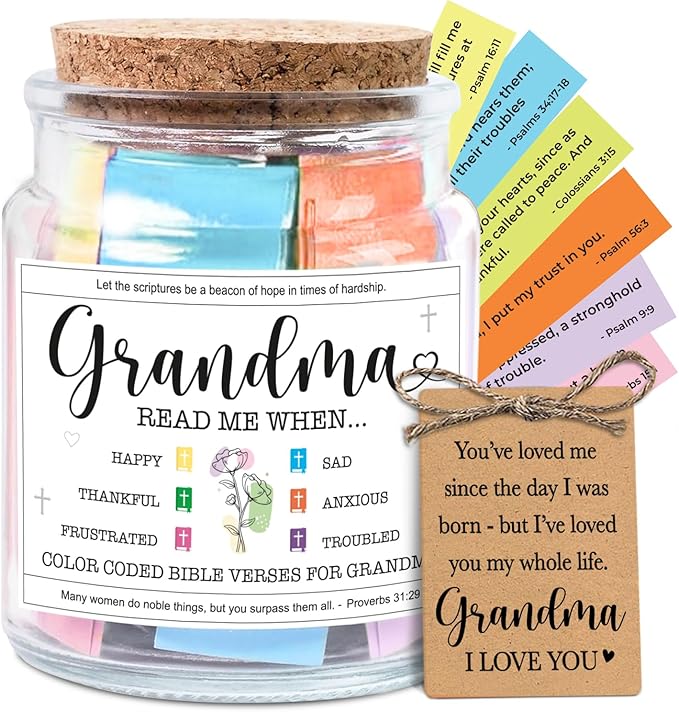 NewEleven Mothers Day Gifts For Grandma - Christian Gift, Grandma Birthday Gifts From Granddaughter, Grandson, Kids - Dail...