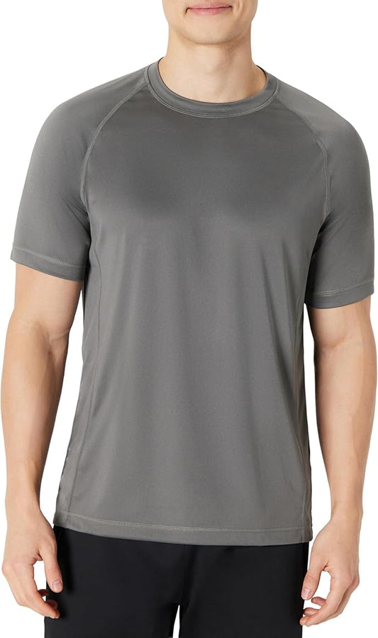 Amazon Essentials Men's Slim-Fit Short-Sleeve Quick-Dry UPF 50 Swim Tee
