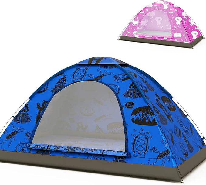 KidzAdventure 2 in 1 Kids Tent for Camping/Kids Play Tent| Backpacking Tent for Kids |Easy Set Up Camping Tent