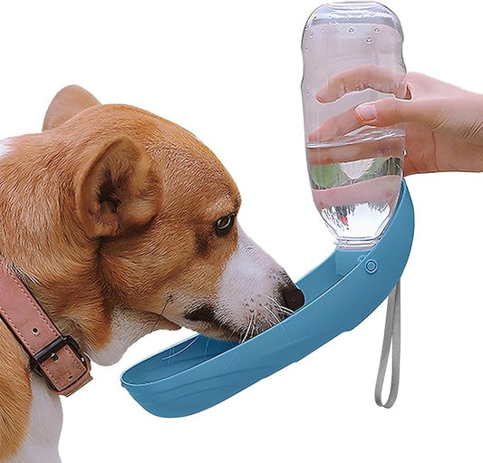 Billionchains Dog Water Bottle, 550ML Large Capacity Leak-Proof Portable Pet Water Dispenser with Carrying Lanyard, Ideal ...
