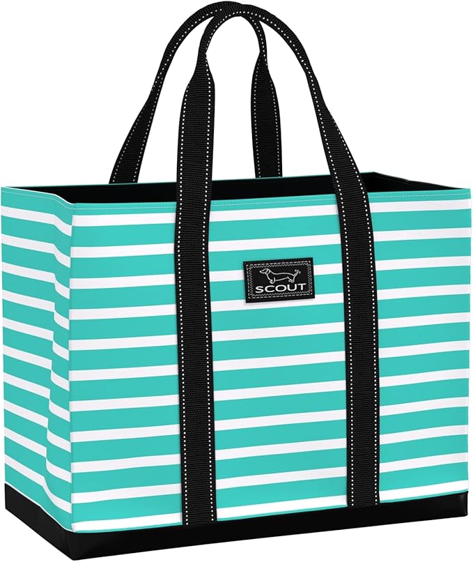 SCOUT Original Deano Tote - Durable Lightweight Open Top Beach, Pool & Lake Bag, Inside Zip Pocket, Folds Flat