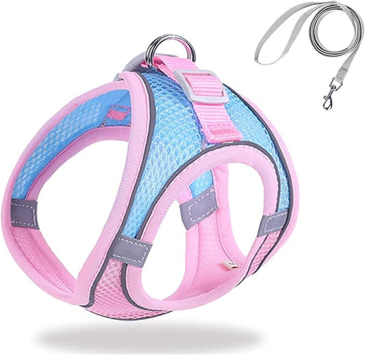 HIPVMES Cat Harness and Leash Set Soft Adjustable Escape Proof Cat Leash Breathable Comfortable Vest Easy to Wear Kitten/S...