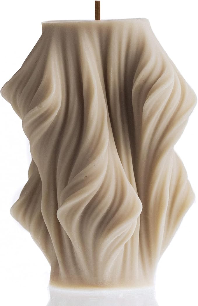 LAWA Cascading Wave Candle - Large Beautiful Handmade Pillar Scented Soy Wax Elegant Bubble Aesthetic Candle Housewarming ...