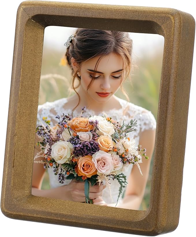 uxcell 3 x 4inch Natural Wood Photo Frames, Mini Wooden Finish Picture Frame Tabletop Photo Frame with Mat for Desktop Dis...