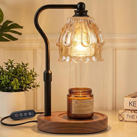 Candle Warmer Lamp with Timer and Wireless Remote Control, Dimmable Candle Warmer for Jar Candles, Height Adjustable Wax M...
