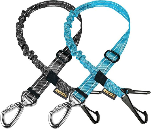AUBELL Dog Seat Belt for Car,2 Pack Set 3-in-1 Adjustable Reflective Bungee Heavy Duty Dog Car Harness Tether with Clip Ho...