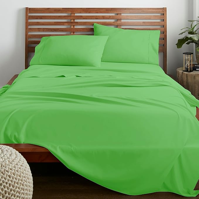 American Home Collection Twin XL Sheet Set - Ultra-Soft Microfiber 15-Inch Deep Pocket - College Dorm Bed Sheets, Wrinkle ...