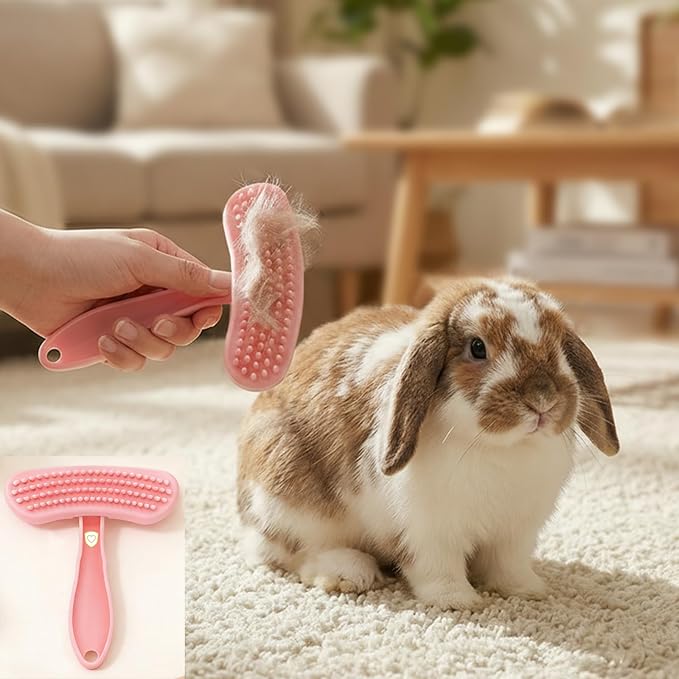 MCTOURY Rabbit Brush for Shedding Grooming: Effective at Removing 99% Loose Hair - Gentle Massage Appears Relaxed Comforta...