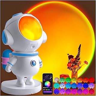 XEBKOR Astronaut Sunset Lamp Projector - 720° Magnetic Rotating RGB LED Night Light, 16M Colors Smart APP Control, Aesthet...