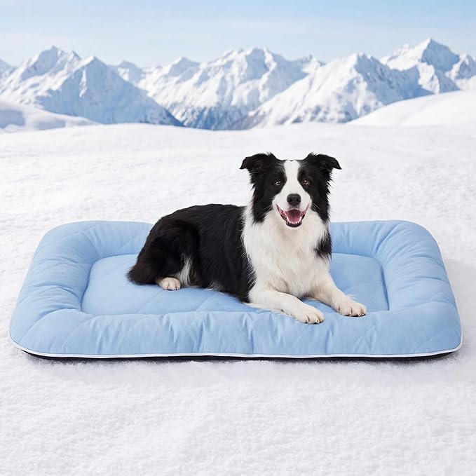 ZOMISA Cooling Dog Bed Q-MAX >0.5, Cooling Crate Mat for Extra Large Dogs, Cold Kennel Pad with Chill Breathable Washable ...