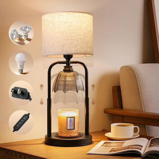 Safe Candle Warmer Lamp for Kids/Pets Flameless Electric Wax Melt Warmer Lamp for Large 3 Wicks Jar Candles with Long Last...