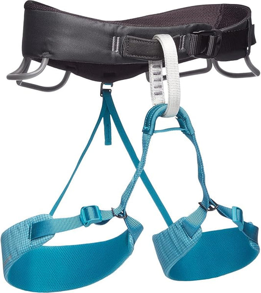 BLACK DIAMOND Women’s Momentum Rock Climbing Harness | Dual Core Construction | Adjustable Waist & Leg Loops