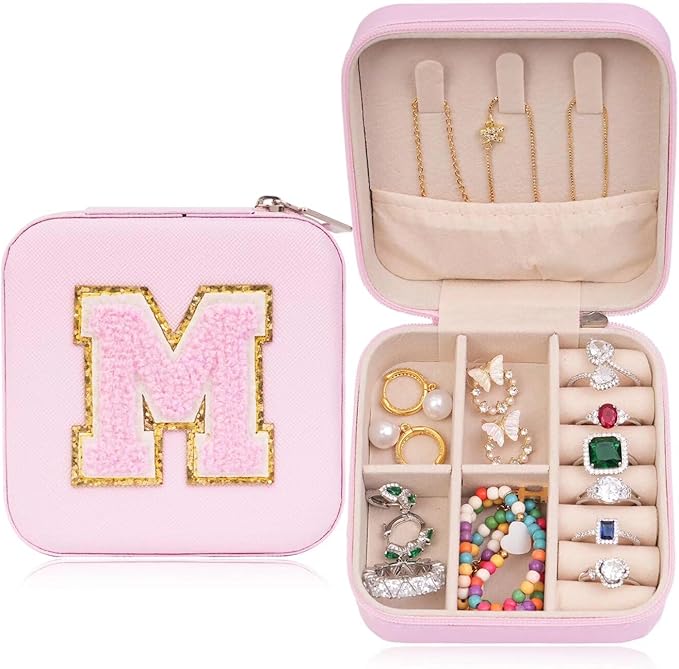 ETHOON Jewelry Travel Case Small Organizer Stocking Box Personalized Gifts Teenage Jewelry Accessories Holiday Wedding Chr...