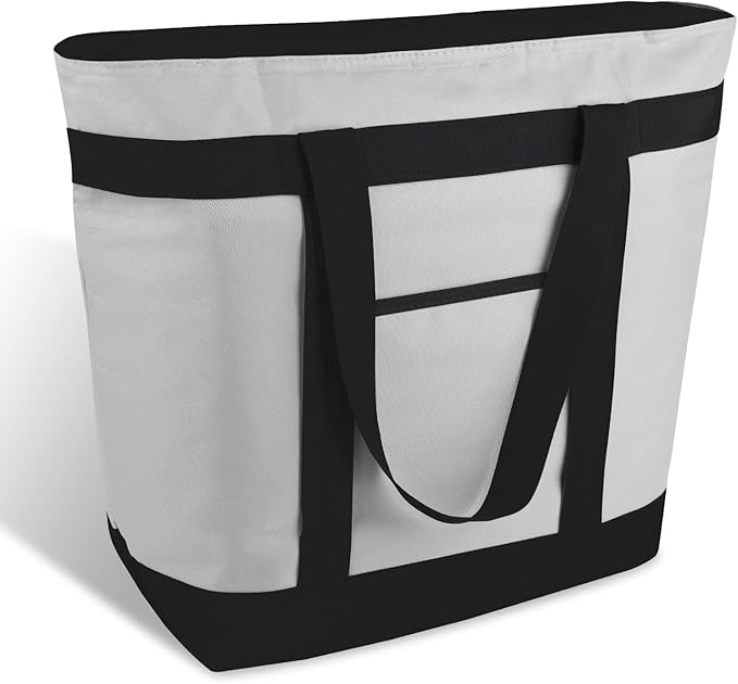 mosago Commercial Insulated Food Delivery Bag 39L, Heavy Duty Thermal Catering Tote with Zipper, Leakproof Hot & Cold Tran...