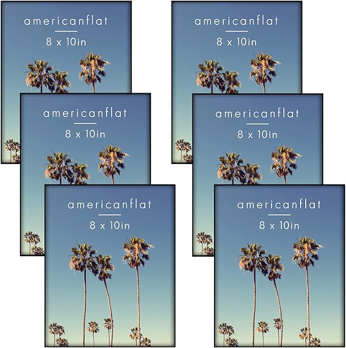 Americanflat Front Loading 8x10 Picture Frame with Shatter-Resistant Glass - Set of 6 - Metropolitan Collection - Photo Fr...