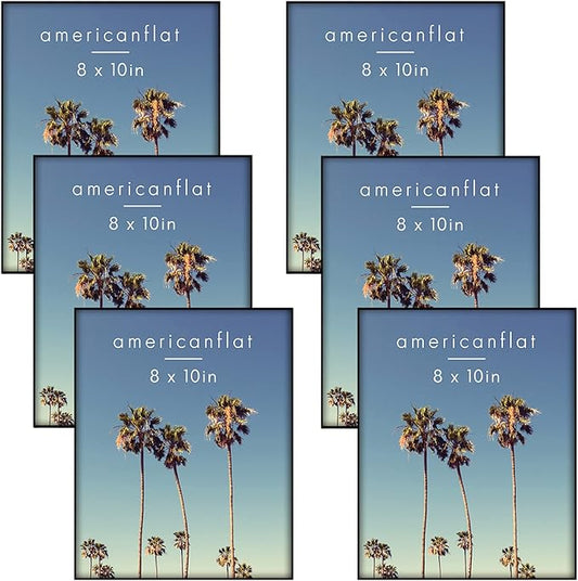 Americanflat Front Loading 8x10 Picture Frame with Shatter-Resistant Glass - Set of 6 - Metropolitan Collection - Photo Fr...