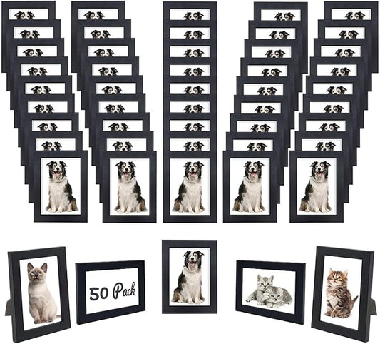 YOUKE OLA Set of 50 Picture Frame Bulk Photo Frames Wall Mounting Simple Photo Frames Multi Picture Frames for Wall or Tab...
