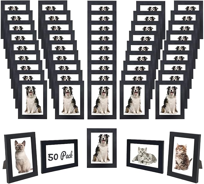 YOUKE OLA Set of 50 Picture Frame Bulk Photo Frames Wall Mounting Simple Photo Frames Multi Picture Frames for Wall or Tab...
