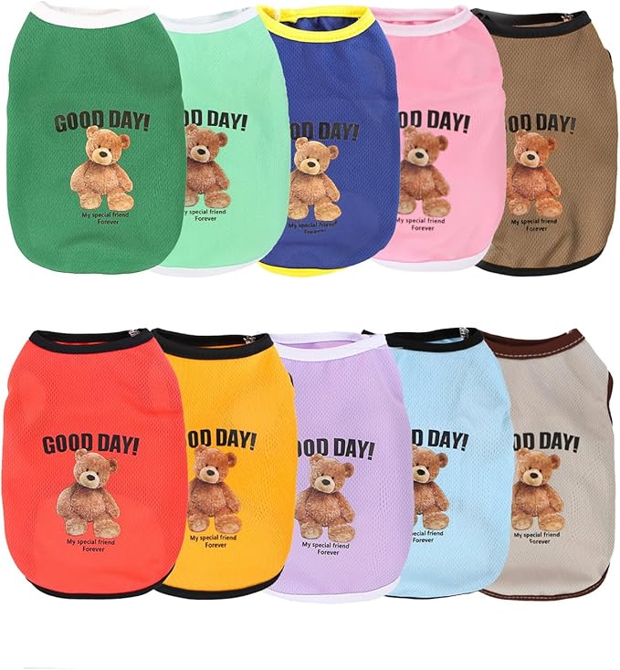Ittokis 10 Pack Dog Cooling Shirts Breathable Instant Cooling Dogs Vest Lightweight for Summer Dog Clothes cat Clothes (S)