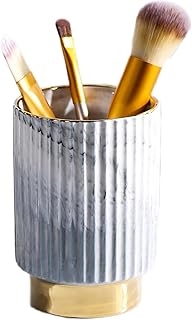 IEEK Makeup Brush Holder Organizer Pen Pencil Cup Glass Make Up Brushes and Toothbrush Organizer for Bathroom Vanity Deskt...